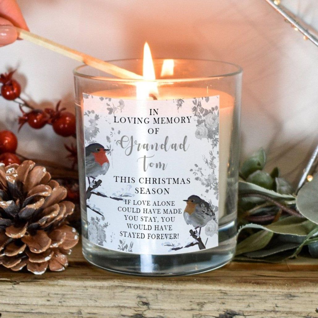 Personalised Christmas Lost Love One Candle Memorial Candle Christmas Remembrance Gift Remember Loved One Loved One candle Loving Memory - Amy Lucy