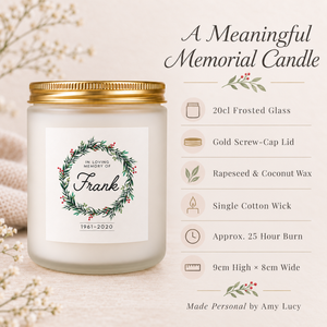 Personalised Christmas Memorial Candle product information