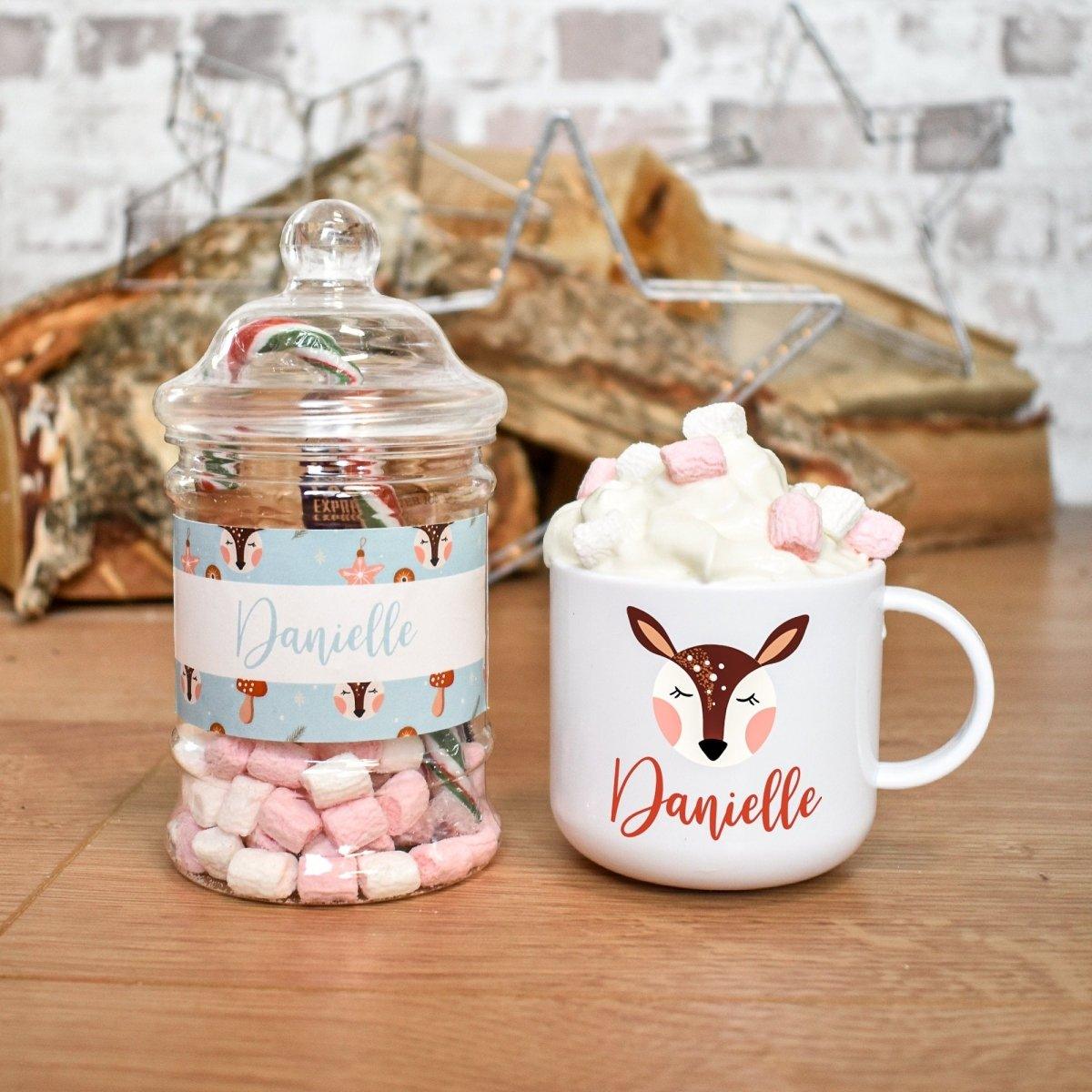 Personalised Christmas Mug, Custom Deer Mug, Xmas Mug Gift, Child Christmas Mug, Christmas Eve Box Fillers, Stocking Fillers, Secret Santa - Amy Lucy