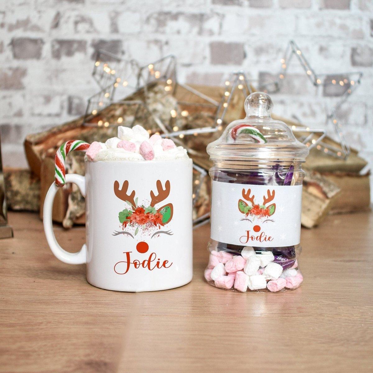 Personalised Christmas Mug, Custom Reindeer Mug, Mug Gift, Child Christmas Mug, Christmas Eve Box Fillers, Stocking Fillers, Secret Santa - Amy Lucy