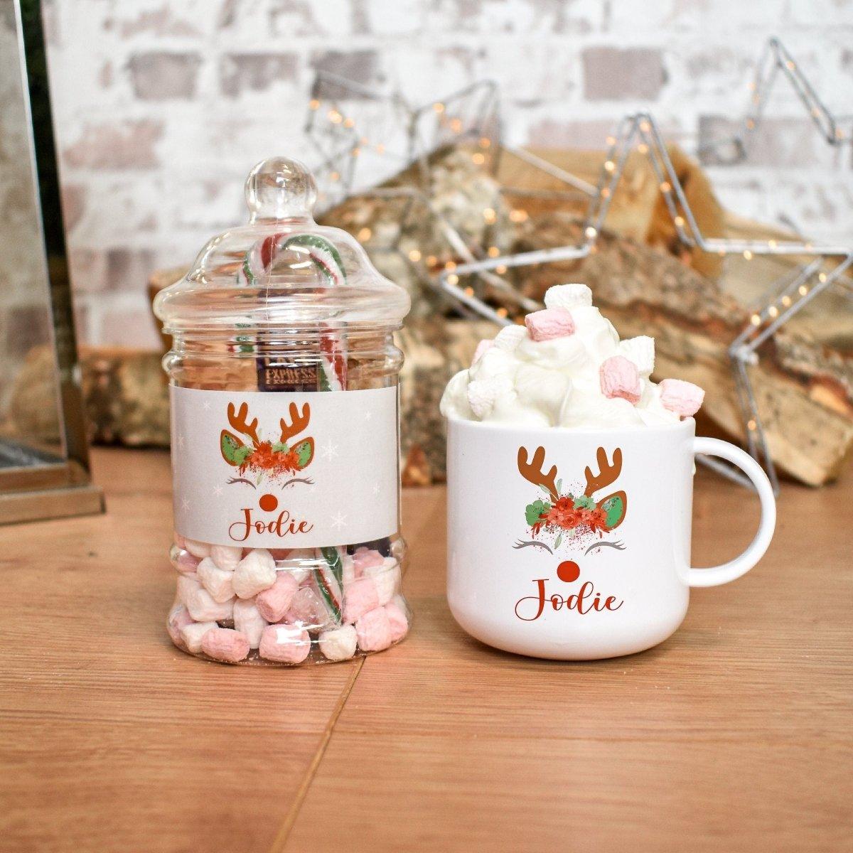 Personalised Christmas Mug, Custom Reindeer Mug, Mug Gift, Child Christmas Mug, Christmas Eve Box Fillers, Stocking Fillers, Secret Santa - Amy Lucy