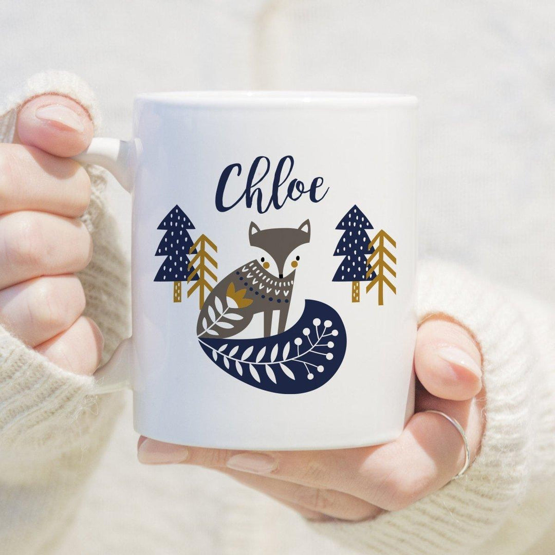 Personalised Christmas Mug, Scandinavian Fox Mug, Xmas Mug Gift, Hygge Christmas Gift, Winter Mug, Scandinavian Style Gift, Christmas Gifts - Amy Lucy