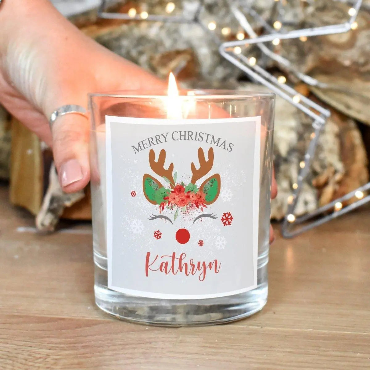 Personalised Christmas Reindeer Candle, Holiday Candle Gift, Christmas Reindeer Candle Gift, Scented Candles, Holiday Decor, Holiday Gift - Amy Lucy
