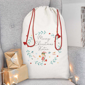 Personalised Christmas Sack, Elf Christmas Sack, Elf Santa Sack, Xmas Eve Sack, Elf D?cor, Christmas Present Sack, Custom Santa Sack, Xmas - Amy Lucy