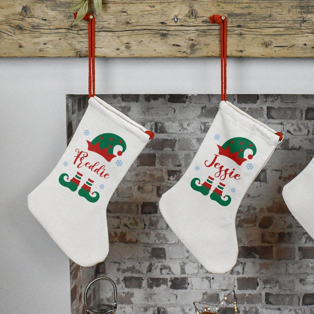 Personalised Christmas Stocking, Christmas Stocking, Name Christmas Stockings, Christmas Family Decoration, Xmas Stocking Hessian, Elf - Amy Lucy