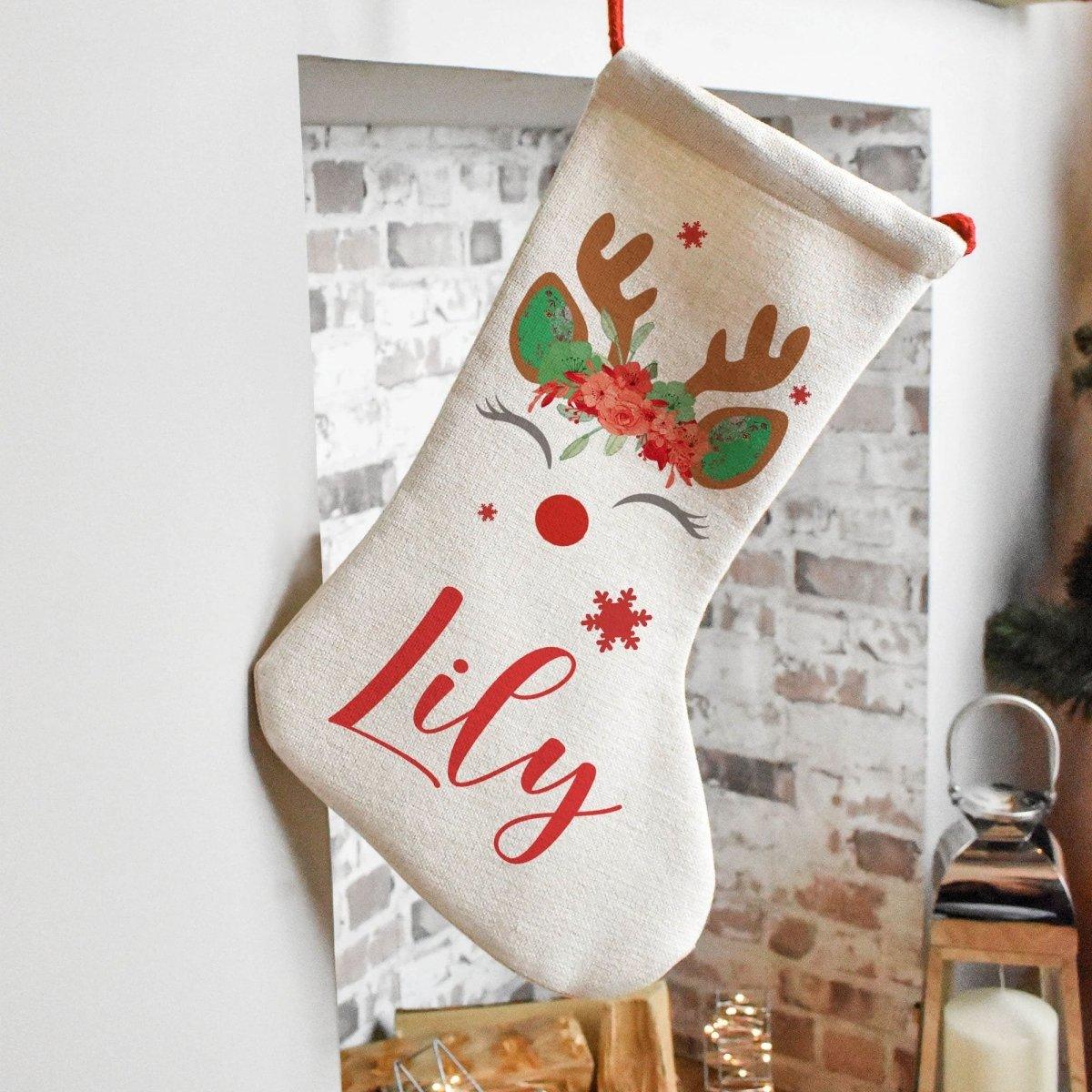 Personalised Christmas Stocking, Christmas Stocking, Personalised Linen Stockings, Christmas Decoration, Stocking Hessian, Holiday Stocking - Amy Lucy