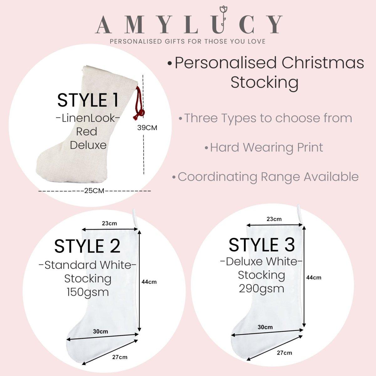 Personalised Christmas Stocking, Christmas Stocking, Personalised Linen Stockings, Stag Christmas Family Decoration, Xmas Stocking Hessian, - Amy Lucy