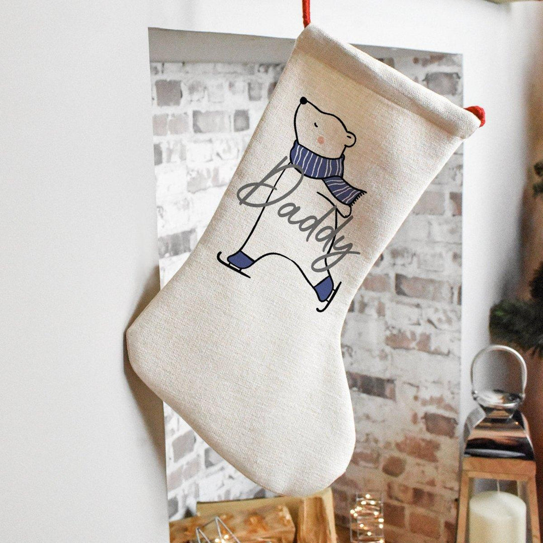 Personalised Christmas Stocking, Family Christmas Stockings, Christmas Family Decoration, Polar Bear Stocking, Name Holiday Stocking - Amy Lucy