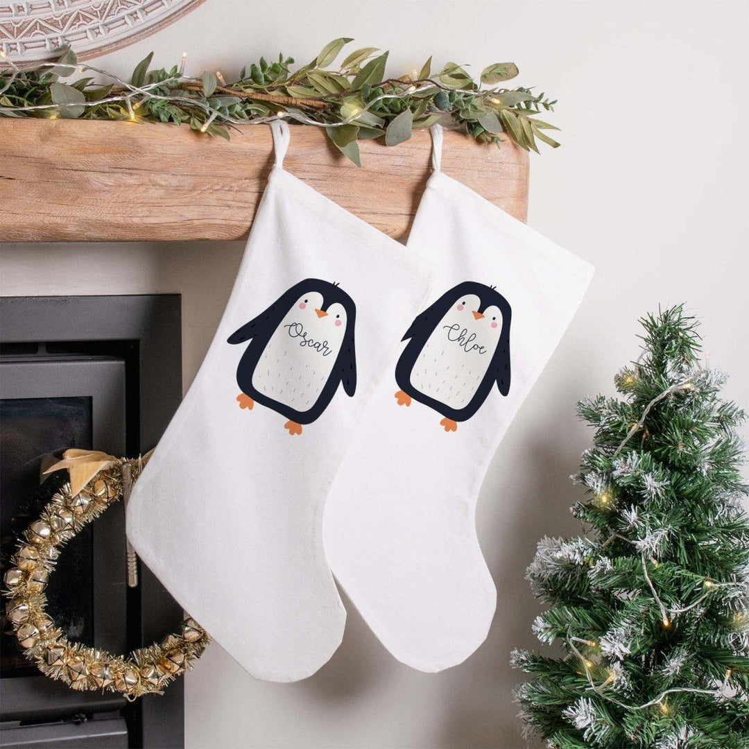 Personalised Christmas Stocking, Penguin Christmas Stocking, Penguin Stocking, Xmas Stocking, Christmas D?cor, Animal Stocking, Penguin Xmas - Amy Lucy