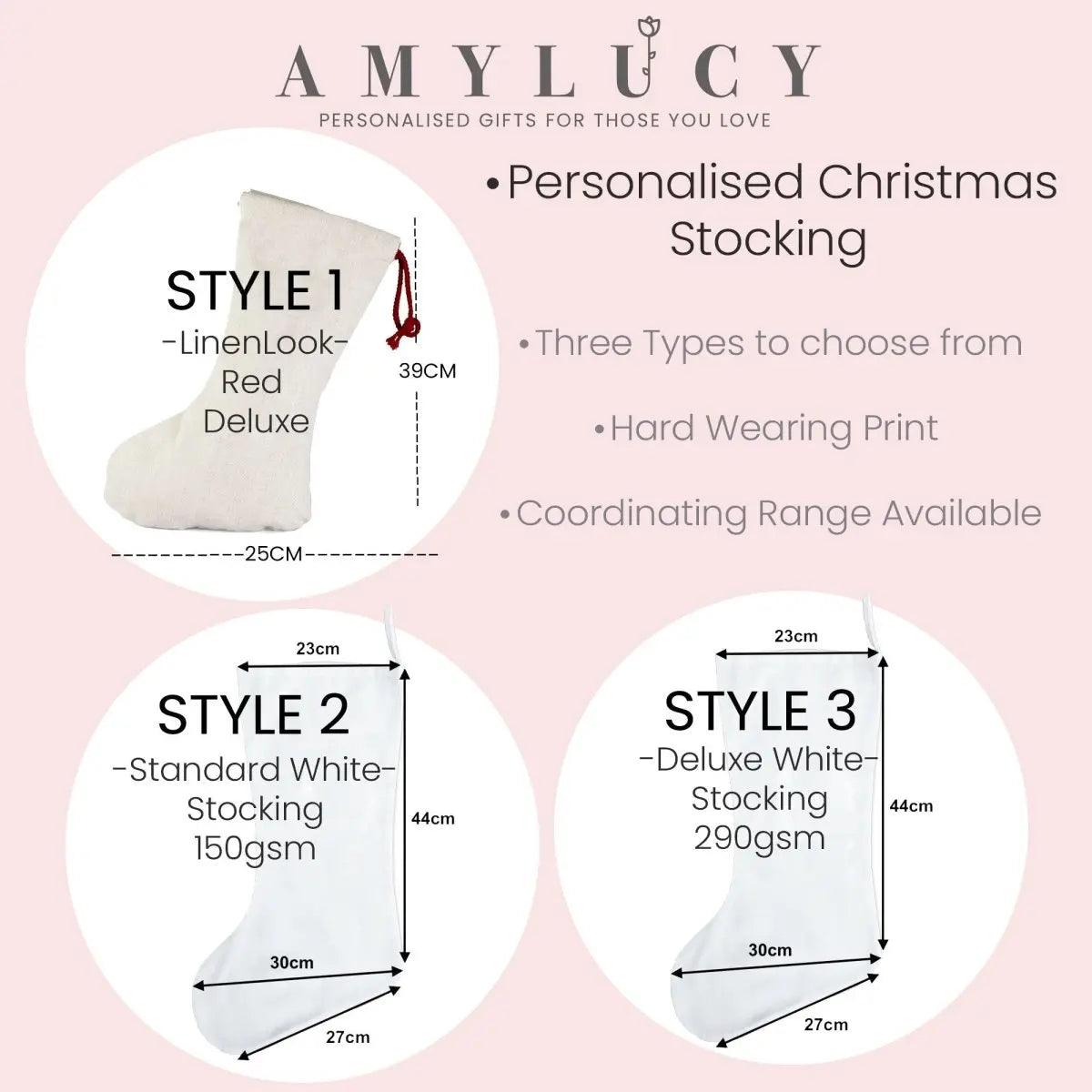 Personalised Christmas Stocking, Santa Christmas Stocking, Santa Stocking, Xmas Stocking, Christmas D?cor, Christmas Present Stocking, Xmas - Amy Lucy