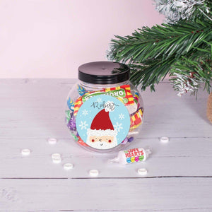 Personalised Christmas Sweet Jar Filled , Christmas Sweets Gift, Christmas Treat Box, Retro Sweets, Christmas Stocking Filler, Filled Jar - Amy Lucy