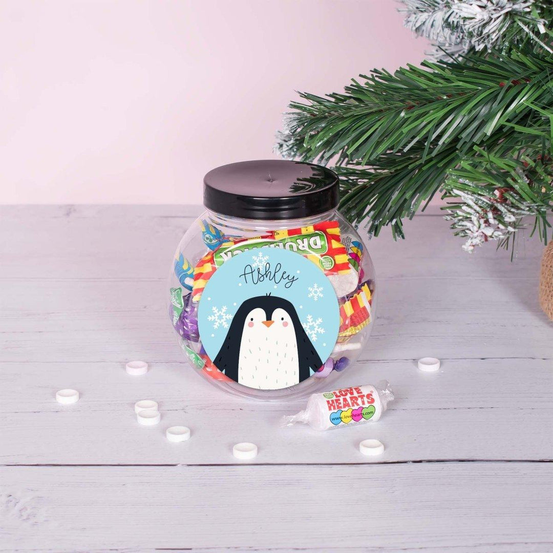 Personalised Christmas Sweet Jar Filled , Christmas Sweets Gift, Christmas Treat Box, Retro Sweets, Christmas Stocking Filler, Filled Jar - Amy Lucy