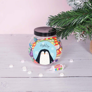 Personalised Christmas Sweet Jar Filled , Christmas Sweets Gift, Christmas Treat Box, Retro Sweets, Christmas Stocking Filler, Filled Jar - Amy Lucy