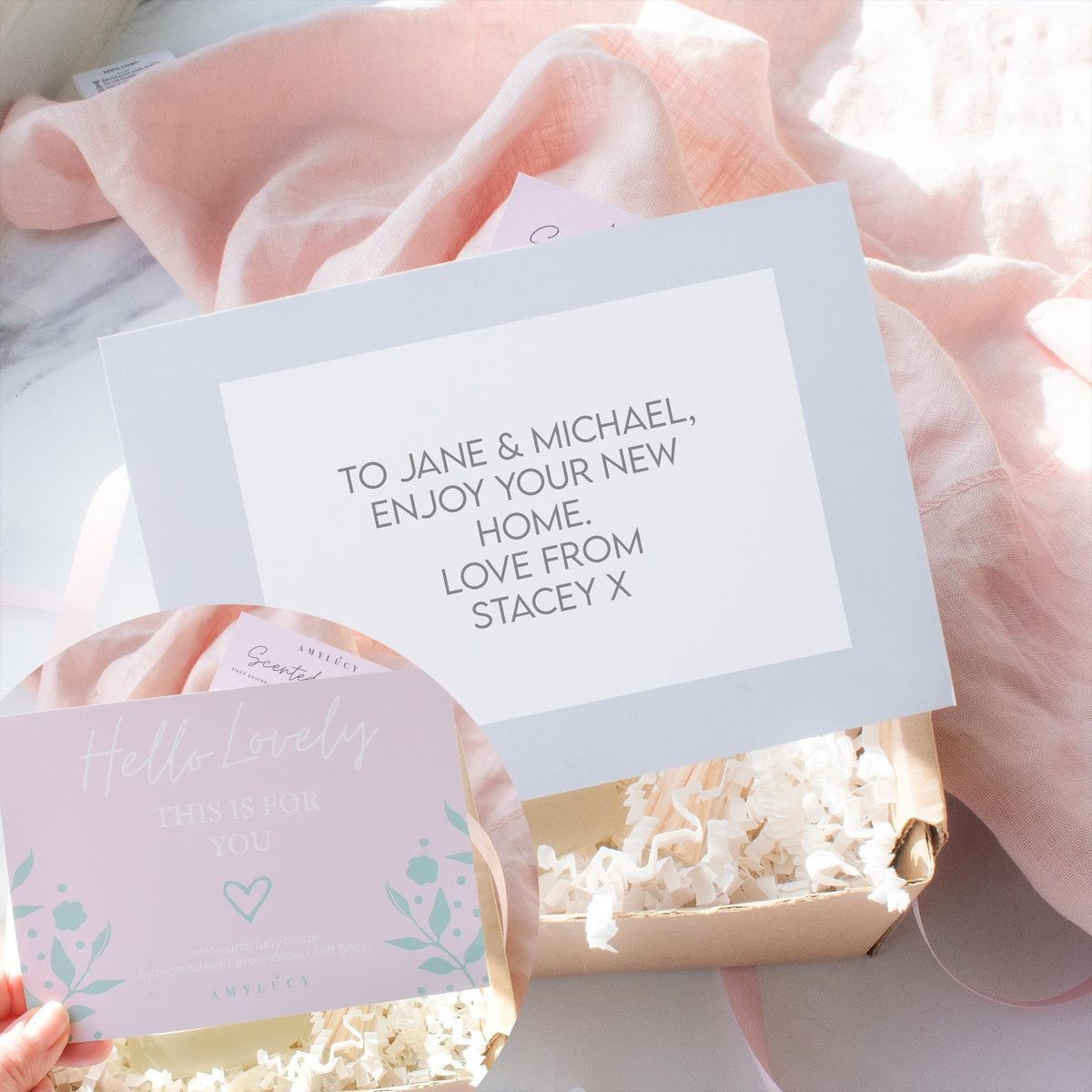Overhead view of the personalised Classic Teacher Thank You Candle