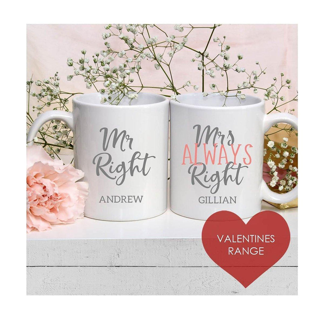 Personalised Couple Mug Set, Valentines Mug Set, Valentine's Gift Set, Matching Mr and Mrs Mugs, Anniversary Gift, Humor Gift, Newlywed Mugs - Amy Lucy