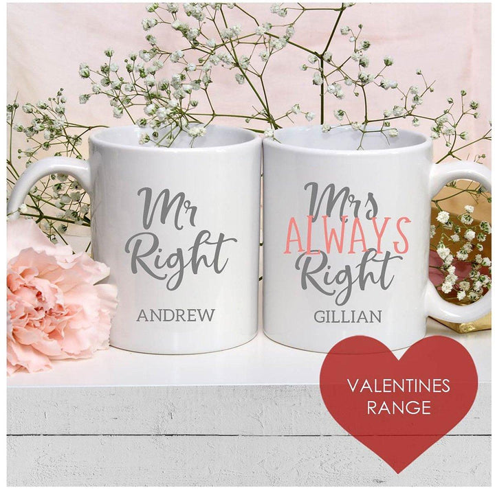 Personalised Couple Mug Set, Valentines Mug Set, Valentine's Gift Set, Matching Mr and Mrs Mugs, Anniversary Gift, Humor Gift, Newlywed Mugs - Amy Lucy