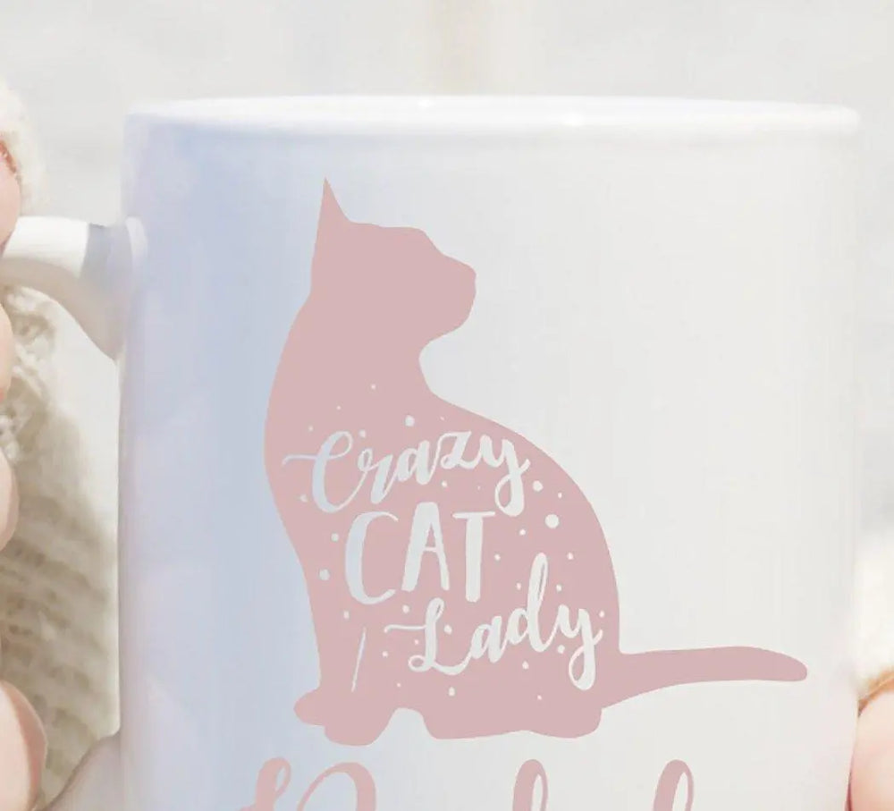 Personalised Crazy Cat Lady Mug, Crazy Cat Lady Gifts, Cat Lover Mug, Personalised Cat Lover Gift, Gifts for Cat Lovers, Cat Lady Mugs, - Amy Lucy