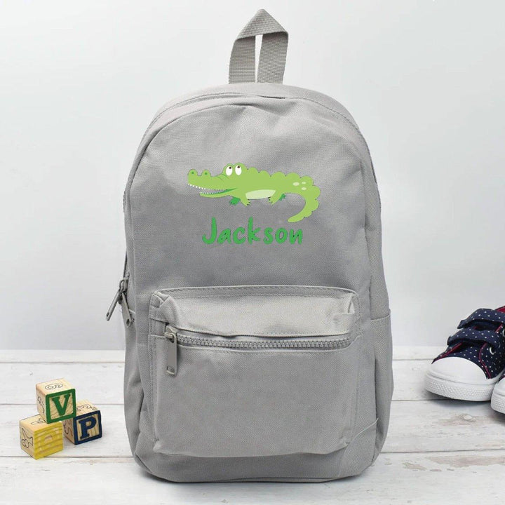 Personalised Crocodile Backpack, Crocodile School Bag, Kids Animal Rucksack, Boys School Backpack, Children Student Backpack, Back To School - Amy Lucy