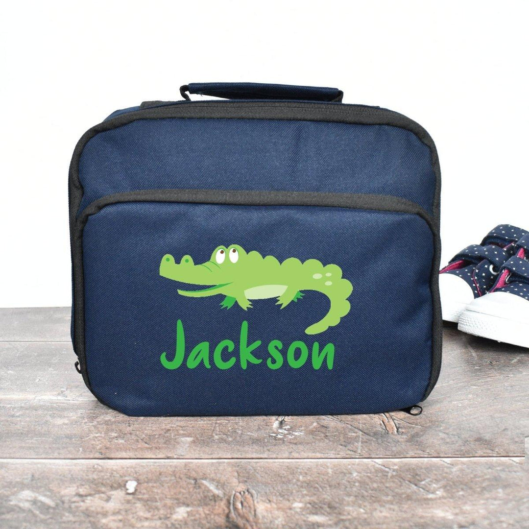 Personalised Crocodile Lunch Bag, Crocodile School Lunch Bag, Kids Animal Cooler Bag, Boys School Lunch Bag Children Student, Back To School - Amy Lucy