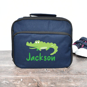 Personalised Crocodile Lunch Bag, Crocodile School Lunch Bag, Kids Animal Cooler Bag, Boys School Lunch Bag Children Student, Back To School - Amy Lucy