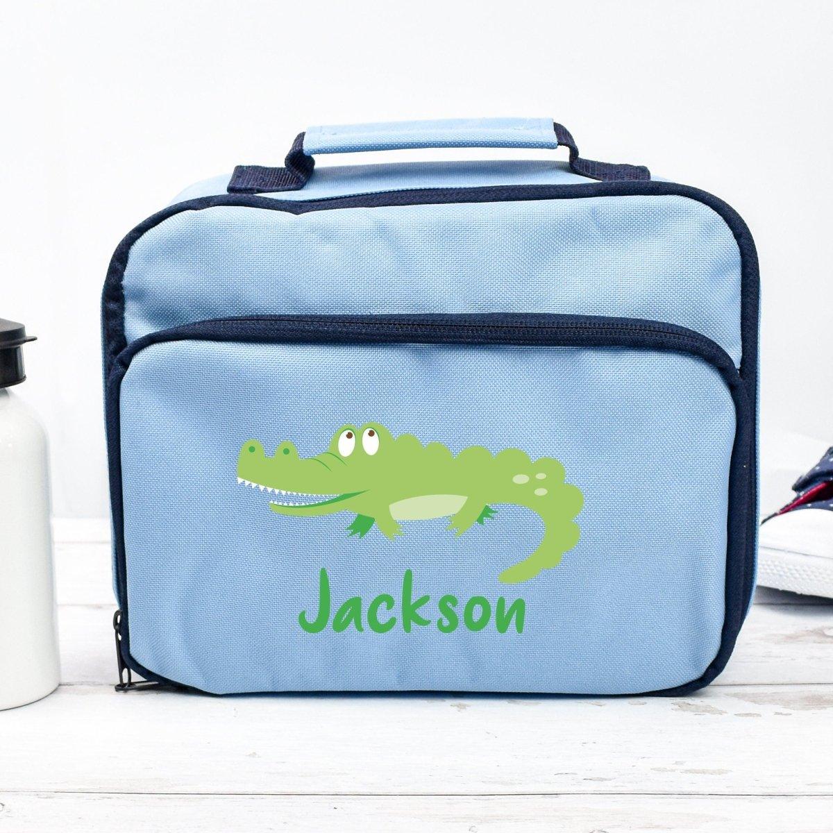 Personalised Crocodile Lunch Bag, Crocodile School Lunch Bag, Kids Animal Cooler Bag, Boys School Lunch Bag Children Student, Back To School - Amy Lucy