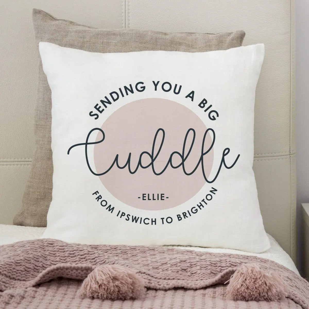 Personalised Cuddle Cushion, Virtual Hug Gift, Galentine&#39;s, Lockdown Gift, Long Distance Relationship, Valentine&#39;s Lockdown, Thinking of You - Amy Lucy