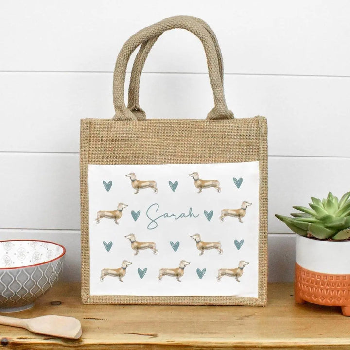 Personalised Dachshund Lunch Bag, Dachshund Gift For Her, Name Lunch Bag, Sausage Dog Gifts, Dog Lunch Bag, Personalised Bag, Dog Gifts - Amy Lucy