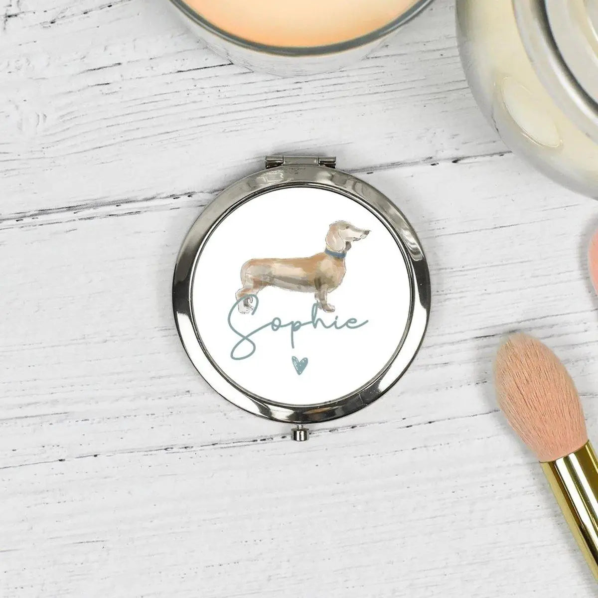 Personalised Dachshund Mirror, Sausage Dog Pocket Mirror, Sausage Dog Gifts, Personalised Dog Gift, Dachshund Mirror, Dog Gift, Dog Lover, - Amy Lucy