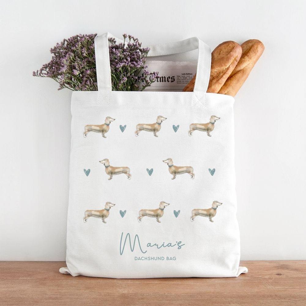 Personalised Dachshund Tote Bag, Dachshund Gift For Her, Name Tote Bag, Sausage Dog Gifts, Dog Tote Bag, Personalised Tote Bag, Dog Gifts - Amy Lucy