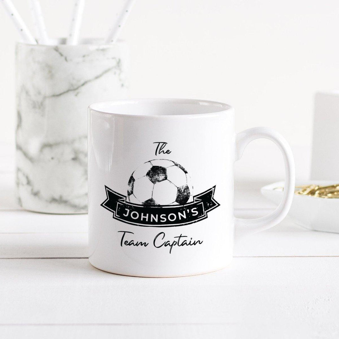 Personalised Dad Football Mug, Fathers Day Football Gift, Dad Mug Soccer Gift, Football Gift for Him, Grandad Gift, Family Team Captain Mug - Amy Lucy