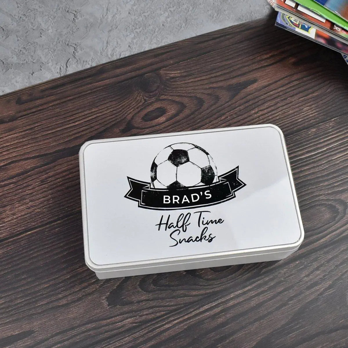 Personalised Dad Football Tin, Fathers Day Football Gift, Dad Tin Soccer Gift, Football Gift for Him, Grandad Gift, Treat Tin, Man Tin - Amy Lucy