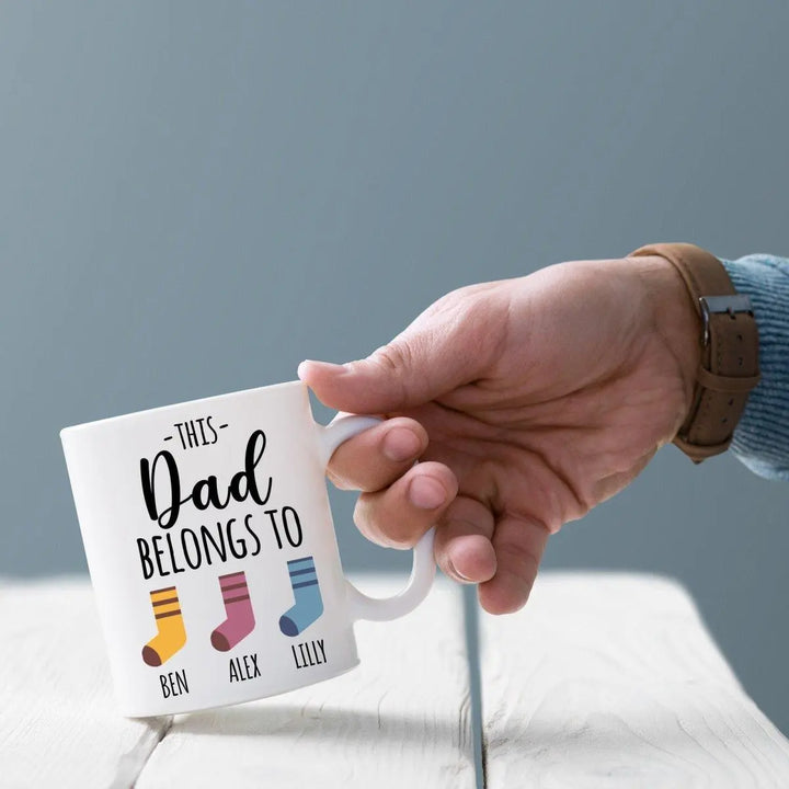 Personalised Dad Mug, Father&#39;s Day Daddy Gift, Dad Gift, Daddy Belongs To Gift, Personalised Grandad Gift, Fathers Day Mug, From Child Gift - Amy Lucy