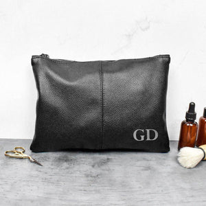 Personalised Dad Washbag, Father Wash Bag, Daddy Gifts, Christmas Dad Gift, Leather Look Wash Bag, Initial Washbag, Beard Gift, Men's Gift - Amy Lucy