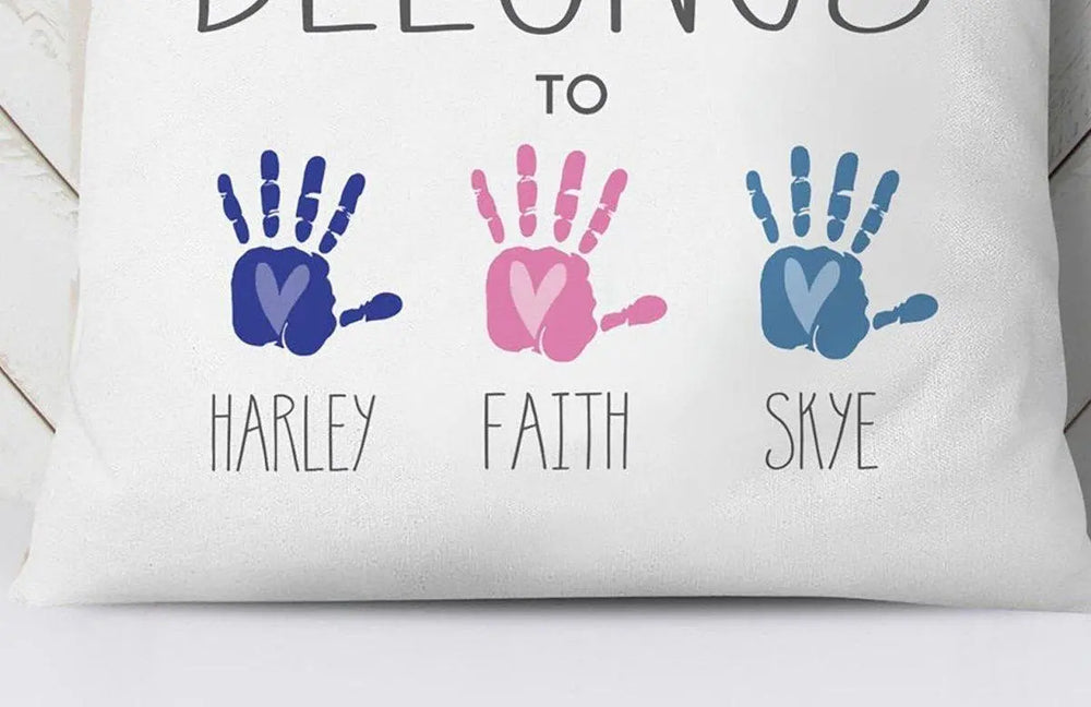 Personalised Daddy Belongs To Cushion, Fathers Day Gift, Gift For Dad, Children Fathers Day Gift, Dad Gift, Daddy Cushion, Birthday, For Him - Amy Lucy