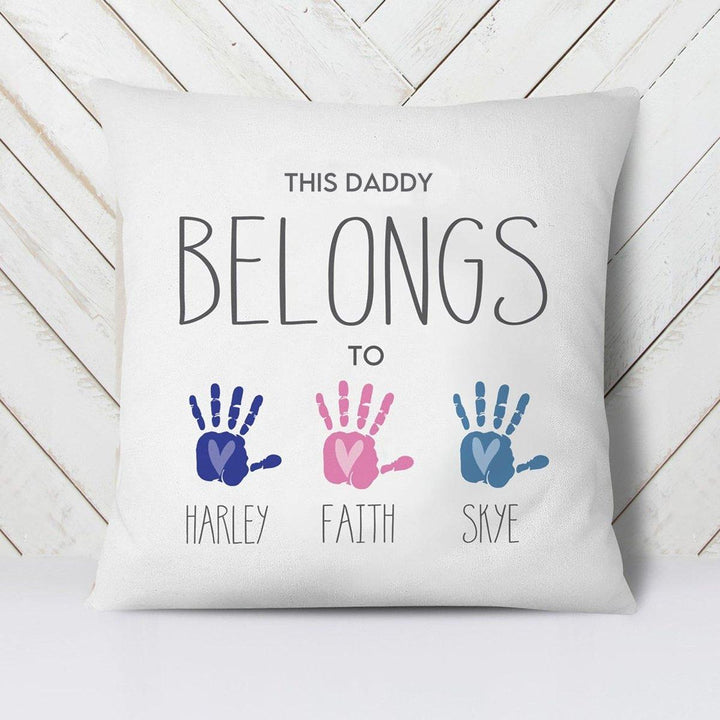 Personalised Daddy Belongs To Cushion, Fathers Day Gift, Gift For Dad, Children Fathers Day Gift, Dad Gift, Daddy Cushion, Birthday, For Him - Amy Lucy