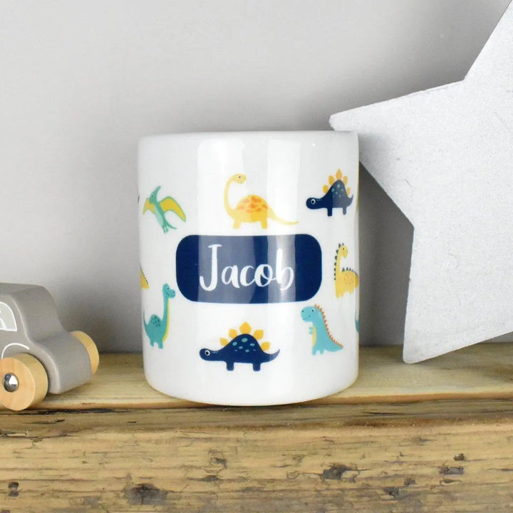 Personalised Dinosaur Money Box, Personalised Piggy Bank, Child&#39;s Toy Fund, Dinosaur Bedroom Decor, Boys Money Box, Child&#39;s Piggy Bank, - Amy Lucy