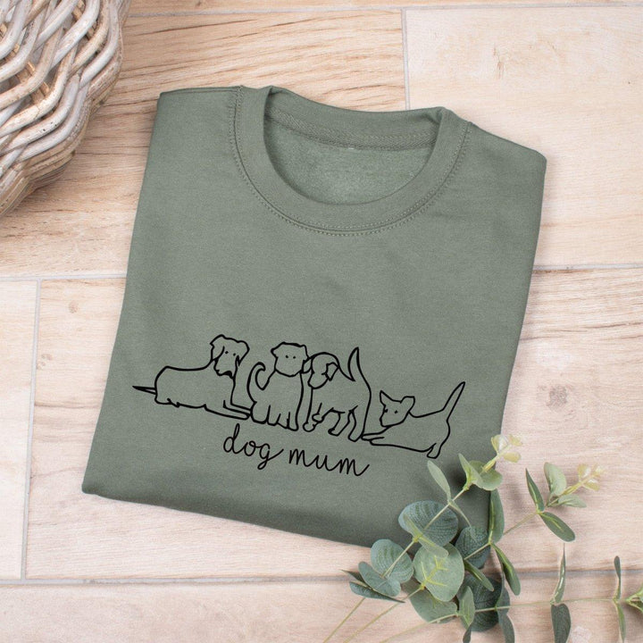 Personalised Dog Mum Sweater, Dog Theme Sweater, Dog Owner Gift, Dog Line Art Jumper, Original Artwork, Dog Mum Jumper, - Amy Lucy