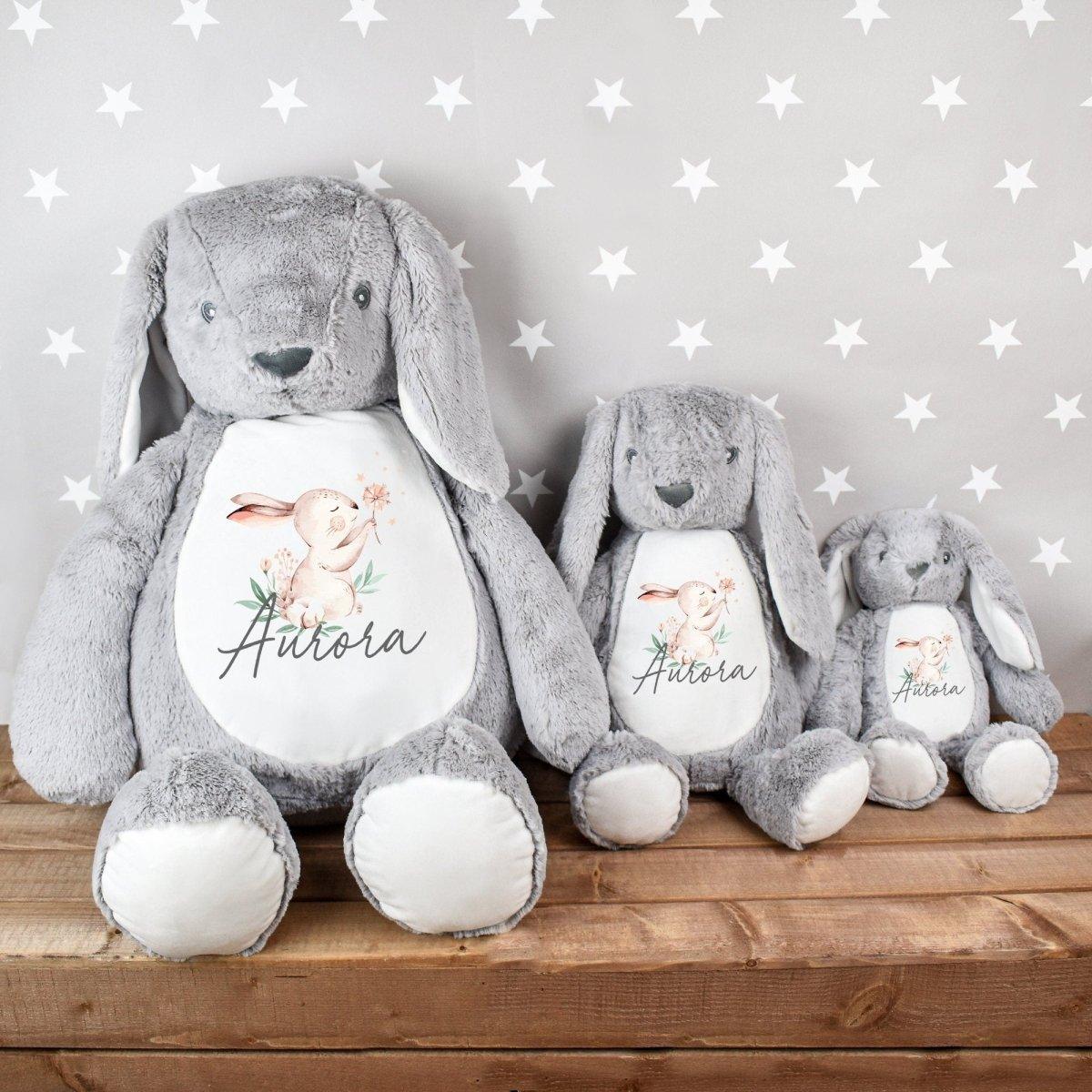 Personalised Easter Bunny, Customised Easter Teddy, Plush Bunny Soft Toy, Easter Baby Gifts, New Baby Cuddly Toy, Easter Bunny Rabbit Gift - Amy Lucy