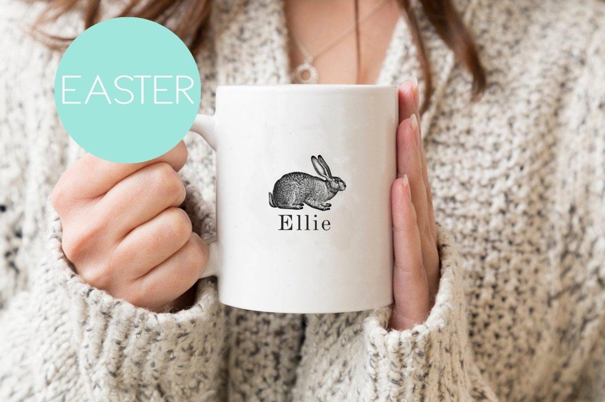Personalised Easter Bunny Mug, Easter Hare Mug, Cute Rabbit Mug, Easter Teacher Gifts, Easter Gifts for Her, Easter DIY Hampers, Rabbit - Amy Lucy