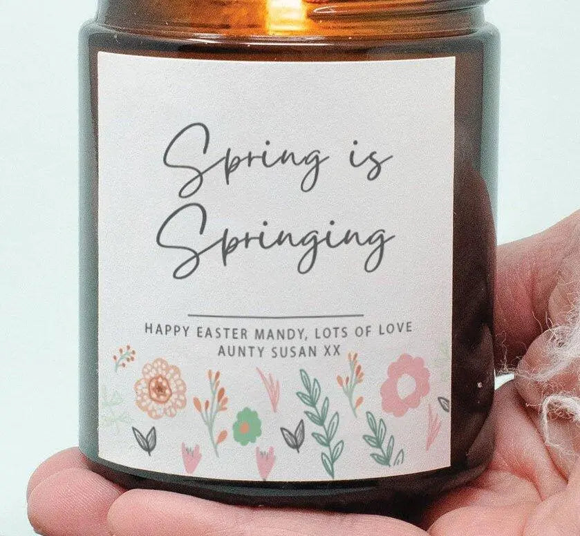 Personalised Easter Candle, Personalised Spring, Scented Candle, Vegan Candle, Spring Decoration, Container Candle, Custom Message, Spring - Amy Lucy