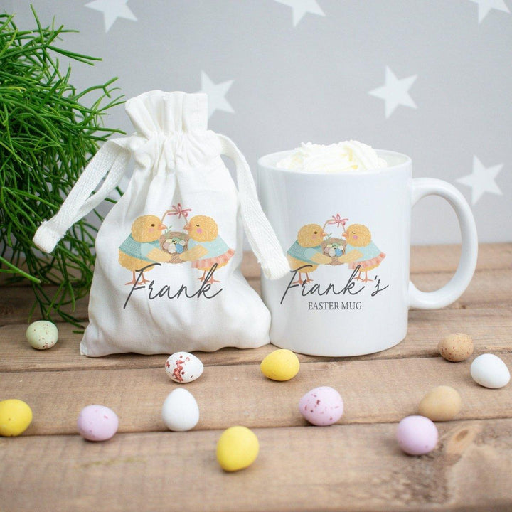 Personalised Easter Mug, Easter Mug Gift Set, Easter Mug with Eggs, Personalised Easter Chocolate Gift, Kids Easter Treats, Easter Egg Bags - Amy Lucy