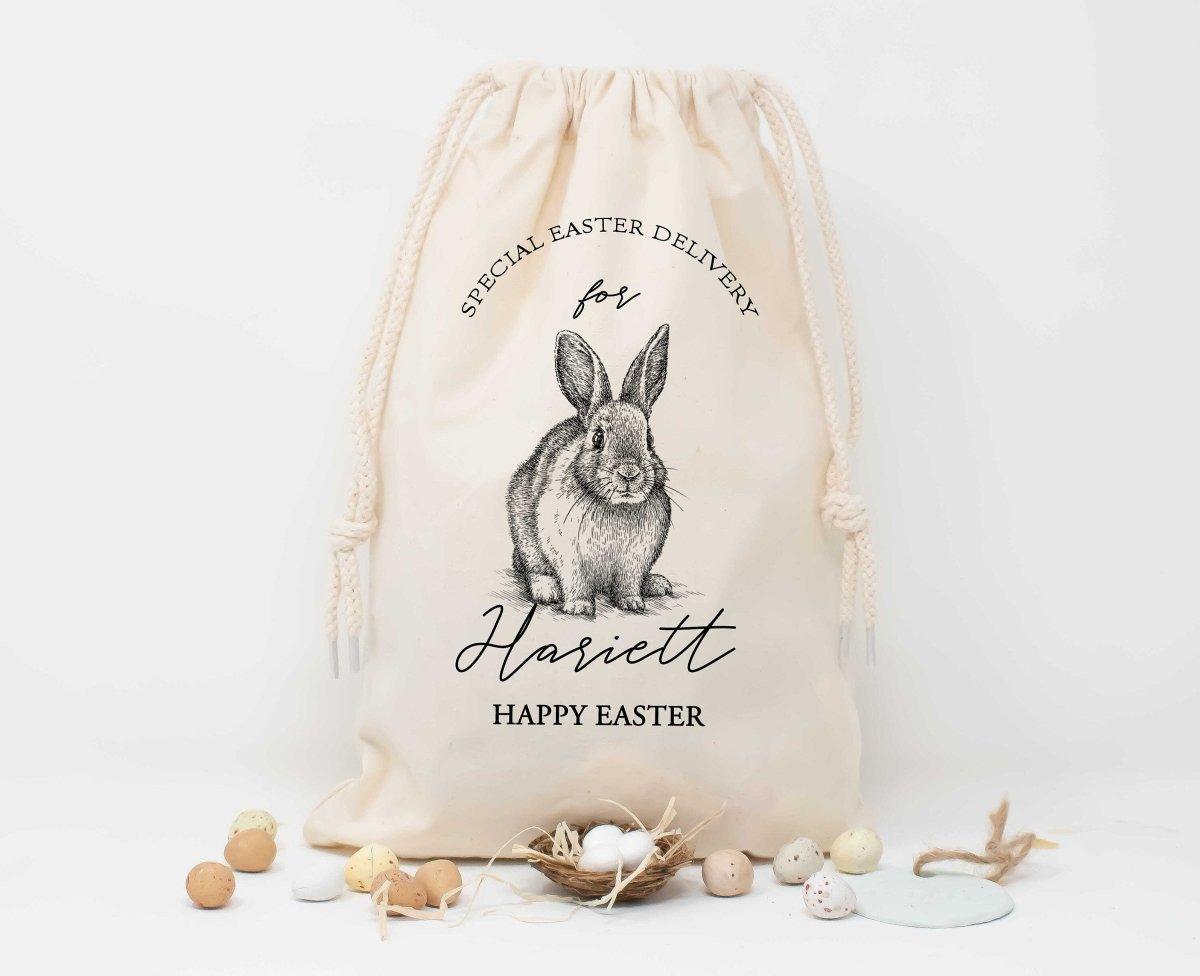 Personalised Easter Sack, Easter Bunny Treat Bag, Personalised Child's Easter Bag, Easter Bag Egg Hunt - Amy Lucy