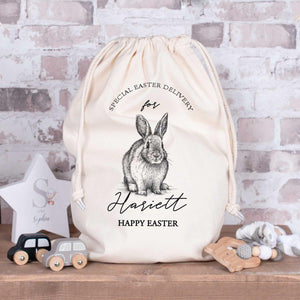 Personalised Easter Sack, Easter Bunny Treat Bag, Personalised Child's Easter Bag, Easter Bag Egg Hunt - Amy Lucy