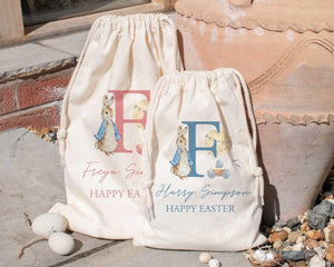 Personalised Easter Sack, Easter Bunny Treat Bag, Personalised Child's Easter Bag, Easter Egg Hunt Bag - Amy Lucy