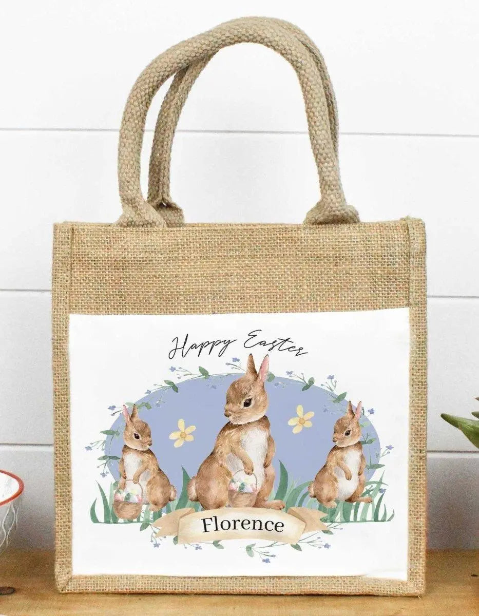 Personalised Easter Sack, Personalised Easter Bag, Child&#39;s Storage Bag, Easter Egg Hunt Gift Bag, Easter Mug, Rabbit Mug - Amy Lucy