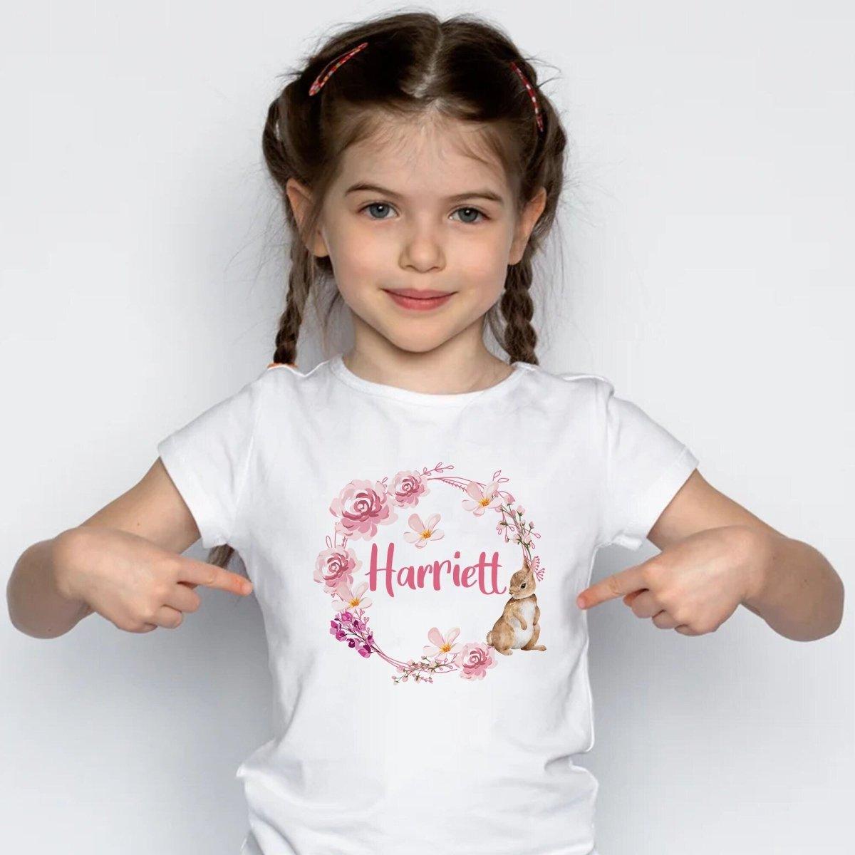 Personalised Easter T-shirt, Rabbit Easter Tops, Girls Easter Tops, Easter Clothing, Toddler Easter T-shirt, Baby Easter T-shirt - Amy Lucy