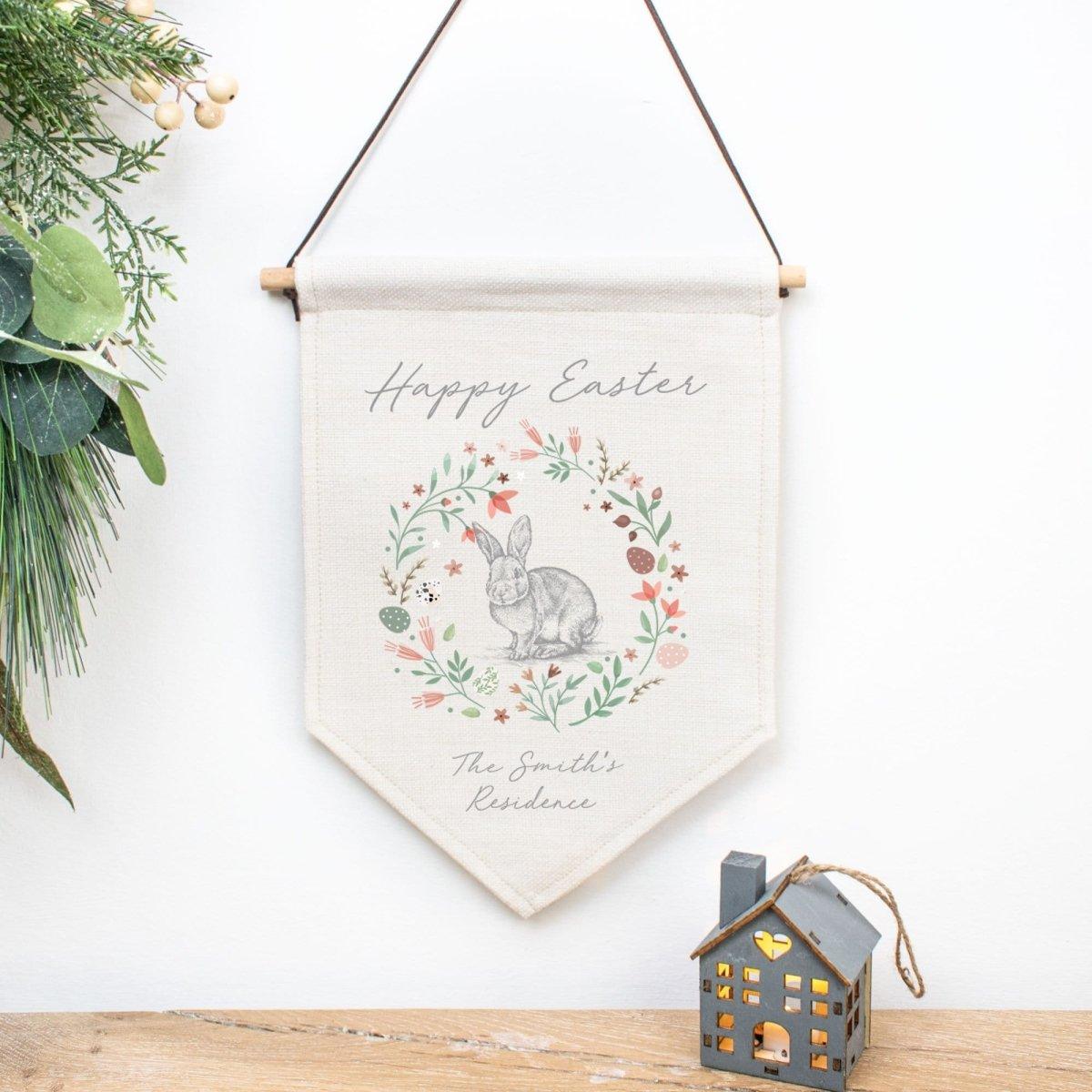Personalised Easter Wall Hanging, Personalised Easter Bunting, Personalised Easter Flag, Family Easter Decor, Happy Easter Sign, Easter Gift - Amy Lucy