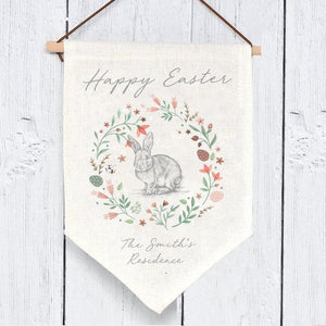 Personalised Easter Wall Hanging, Personalised Easter Bunting, Personalised Easter Flag, Family Easter Decor, Happy Easter Sign, Easter Gift - Amy Lucy