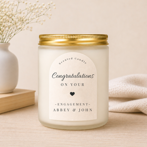 Personalised Engagement Candle Gift shown from the front