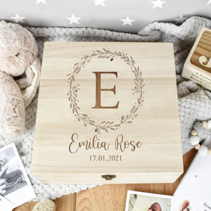 Personalised Engraved Wooden Baby Box, Baby Memory Box, Newborn Keepsake Box, New Baby Gift, Engraved Wood Box, Special Memories Baby Box - Amy Lucy